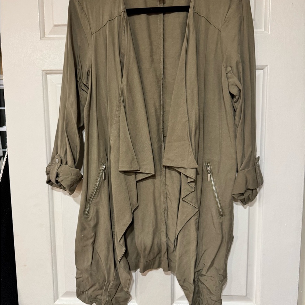 Stylish Tan Drape Jacket